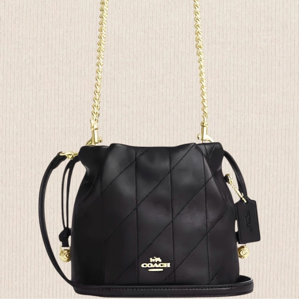 Authentic NWT Coach Faye Mini Drawstring Quilted Shoulder Bag